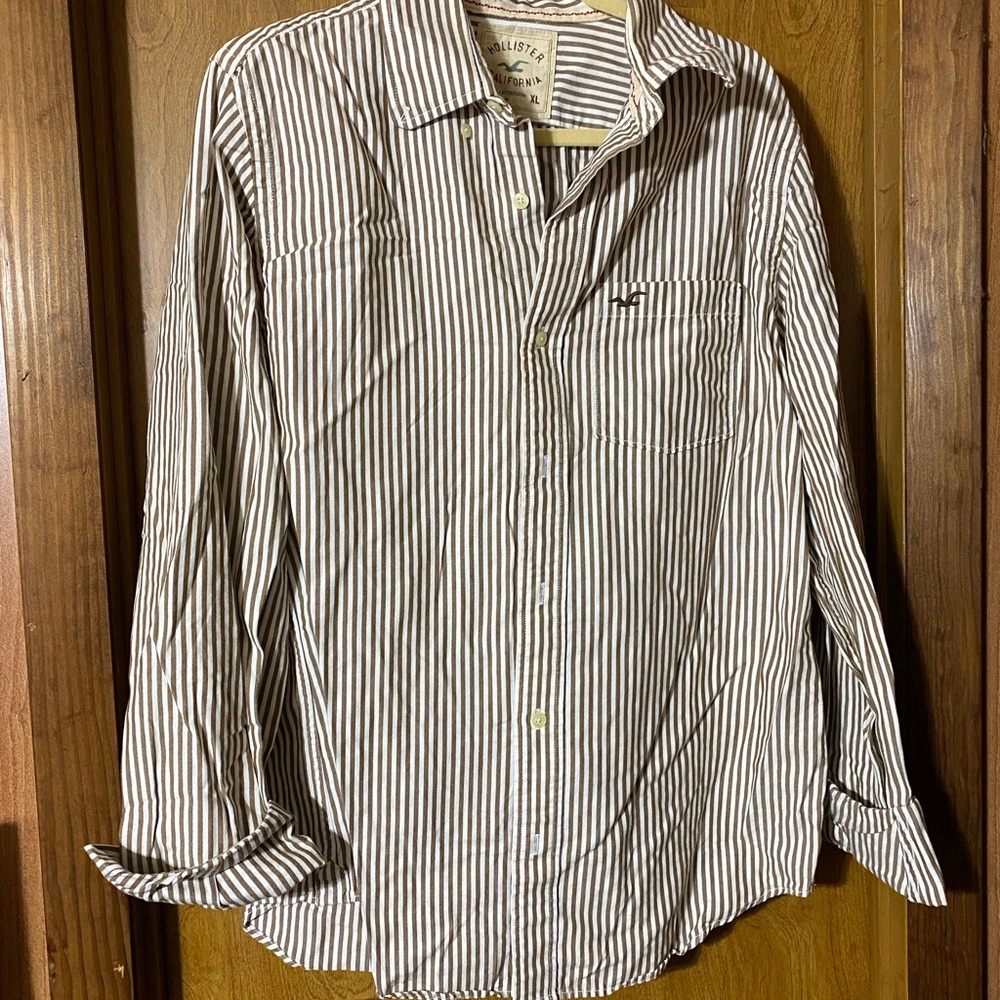 Ralph Lauren Men's Brown Striped Shirt